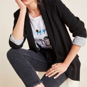 Anthropologie Cartonnier Relaxed Black Blazer